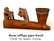 Bear effigy pipe bowl